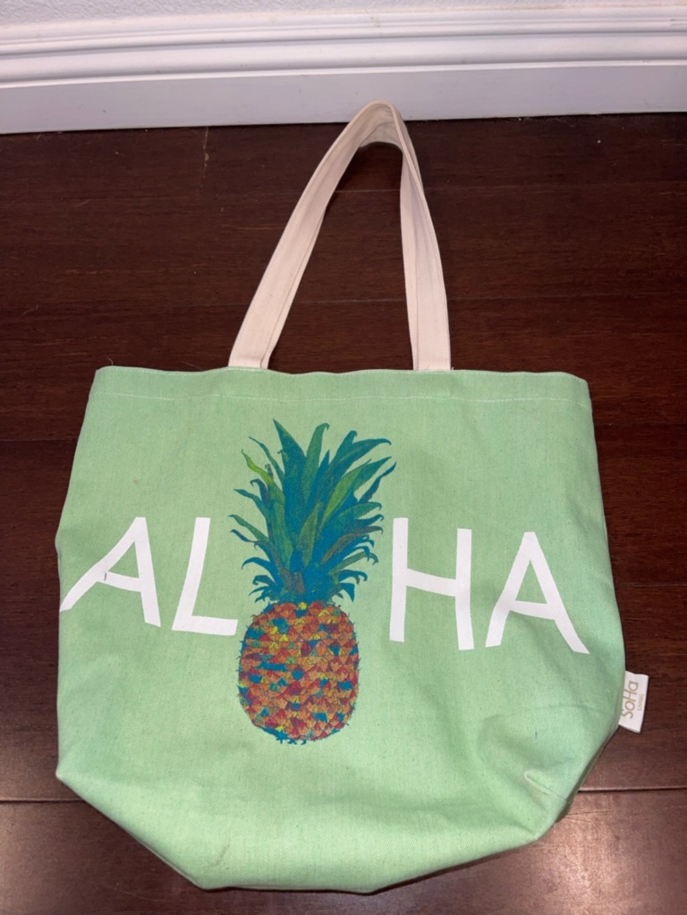 soha living multicolored cotton aloha pineapple tote